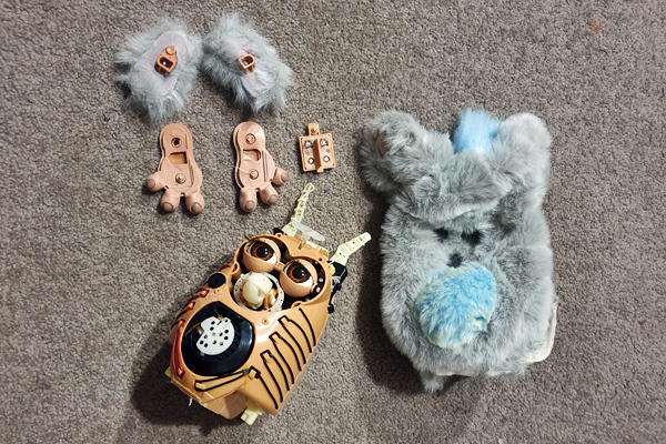 A dismantled Furby.